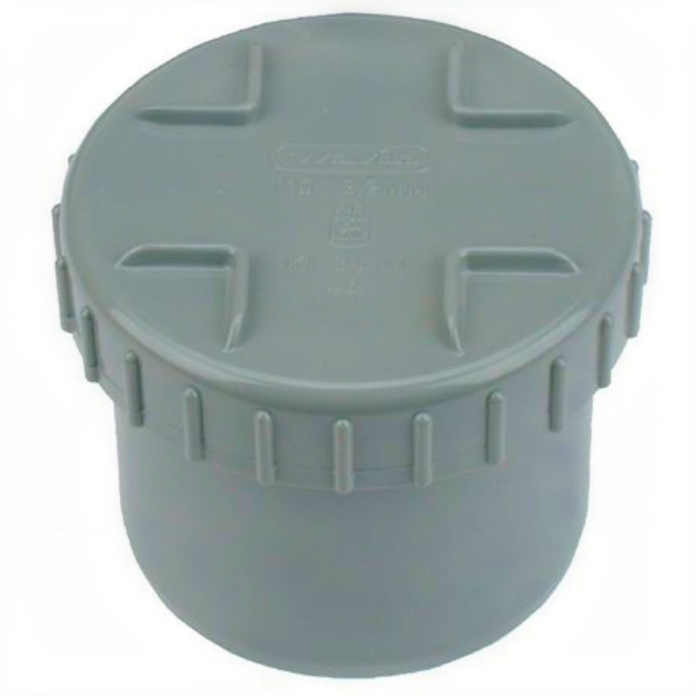 Wavin PVC eindstuk met schroefdeksel 125 mm grijs