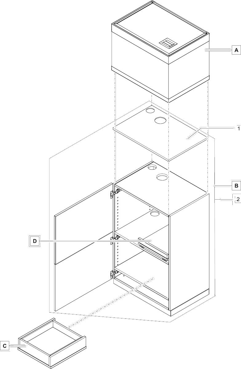 Oase HighLine 125 Vervangdeur Antraciet - Reserveonderdeel Kast