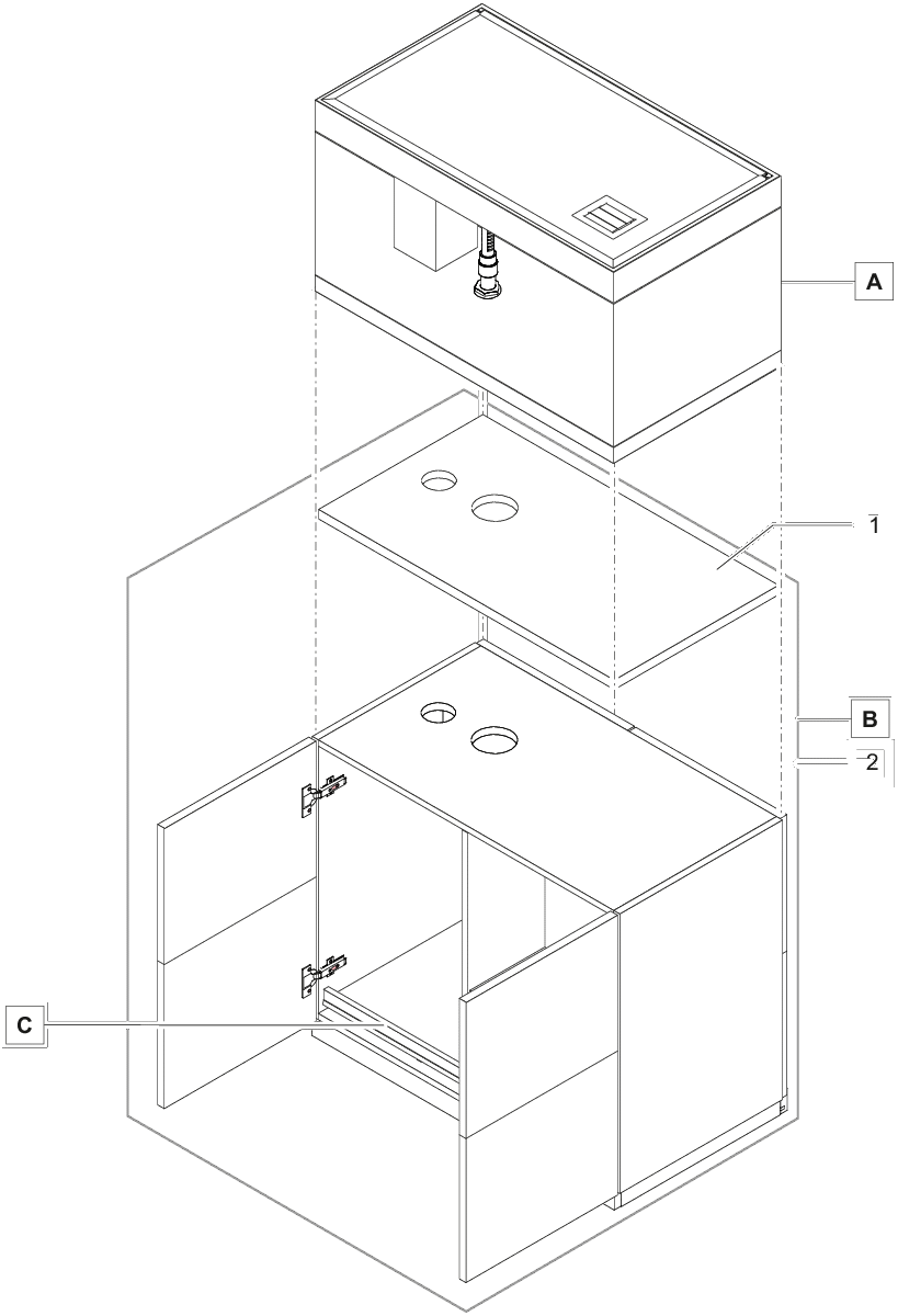 Oase HighLine Roomdivider Kast 300 Antraciet - Aquariummeubel