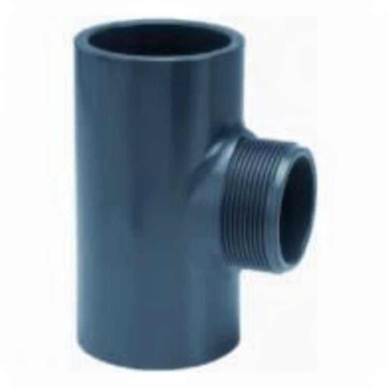 Effast PVC T-stuk 50 mm x 1 1/4 inch lijm x buitendraad x lijm - Druk-PVC vertakking met schroefdraad, PVC Hulpstuk bij Vijvercentrum