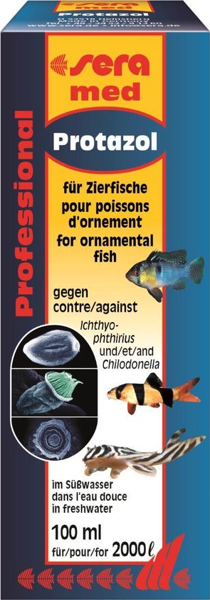 Sera med Professional Protazol 100 ml - Tegen witte stip en huidparasieten, afbeelding 2 Aquarium