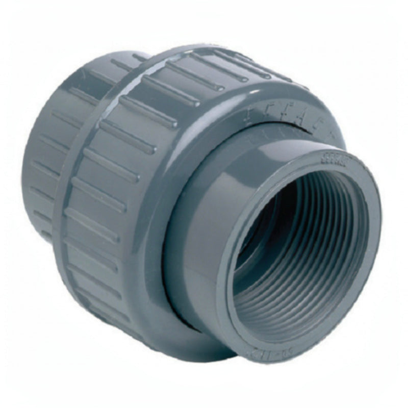 Effast PVC-U koppeling 2 1/2 inch binnendraad x binnendraad met wartel, PVC Hulpstuk bij Vijvercentrum