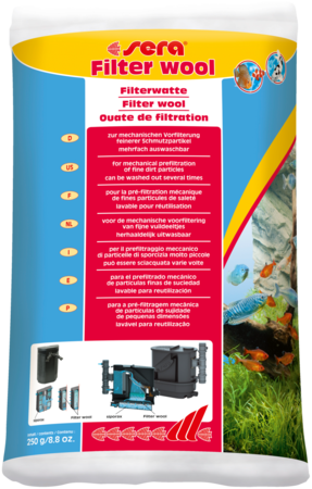 Sera Filterwatten 100 gram - uitwasbaar mechanisch filtermedium voor aquariumfilters