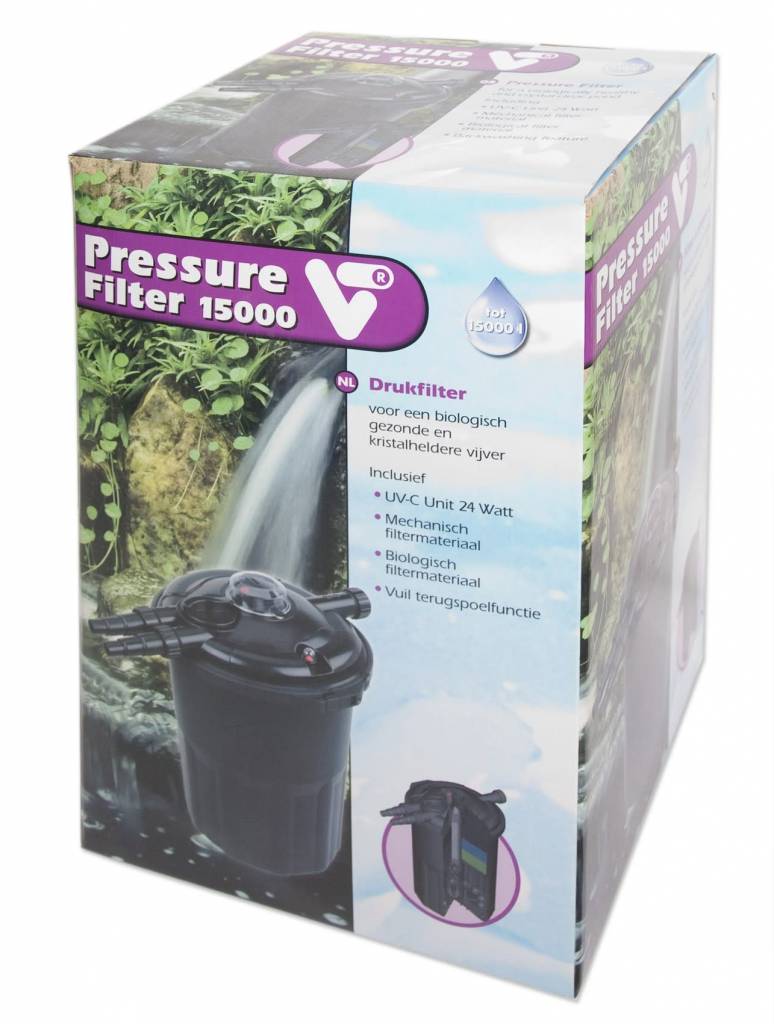 VT Pressure Filter 15000 met 24W UV-C - drukfilter voor vijvers tot 15000 liter, afbeelding 2 Vijverfilter