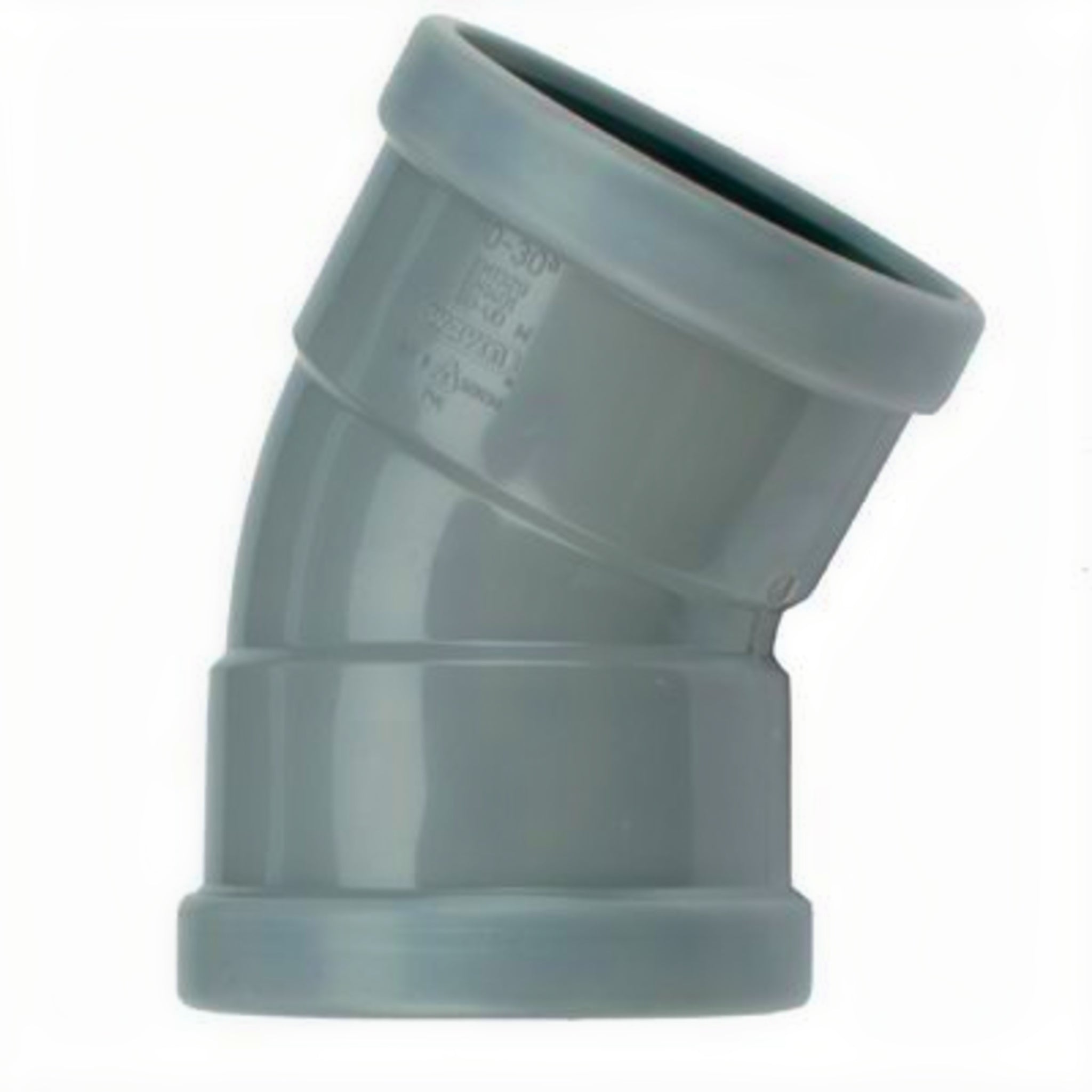 Wavin PVC Bocht 30 graden manchet 2x mof 110 mm - steekbare bocht voor afvoer en vijverleidingen