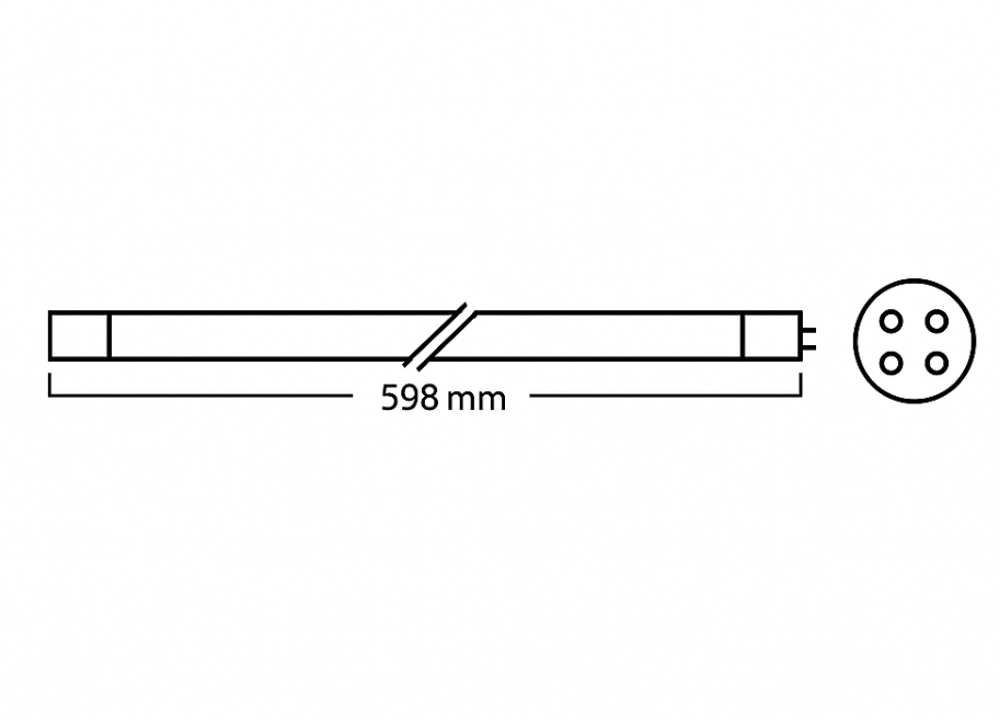 Filtreau 80 Watt - T5 - Witte fitting - lengte 598mm - UVC Amalgaam Vervangingslamp - afbeelding 2