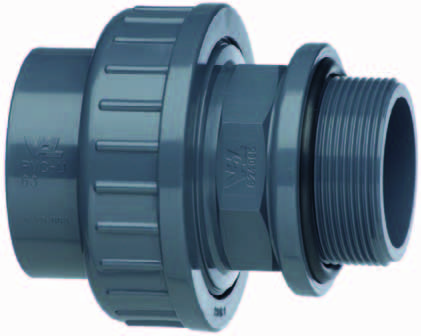 Europond 3-delige Koppeling Lijm x Buitendraad (40mm x 1¼"), afbeelding 2 PVC Hulpstuk