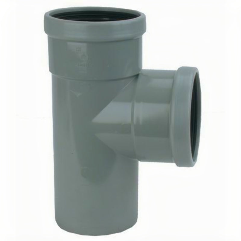 Wavin PVC T-stuk 88 graden manchet 2 x mof 1 x spie 110 mm, PVC T-stuk bij Vijvercentrum