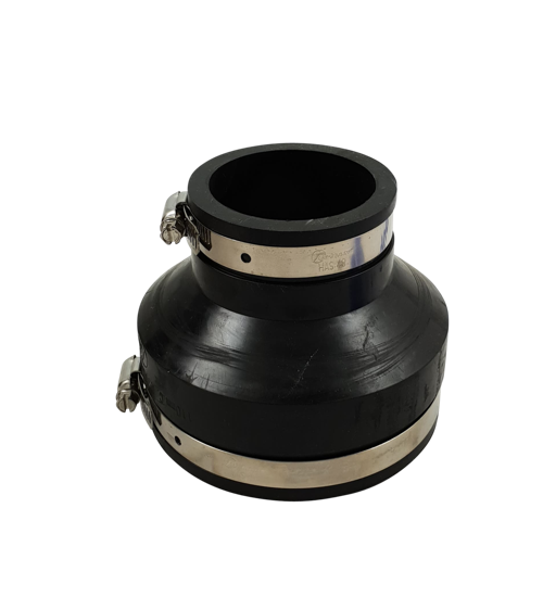 Flexibele EPDM verloopsok/mof 110x63mm, PVC-hulpstuk bij Vijvercentrum