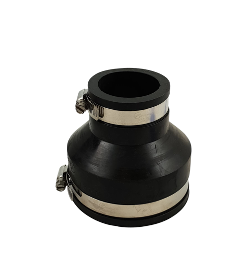 Flexibele rubber verloopsok/mof 90x50mm, PVC Hulpstuk bij Vijvercentrum