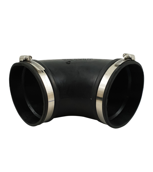Flexibele EPDM bocht (90°) 110mm, PVC-hulpstuk bij Vijvercentrum
