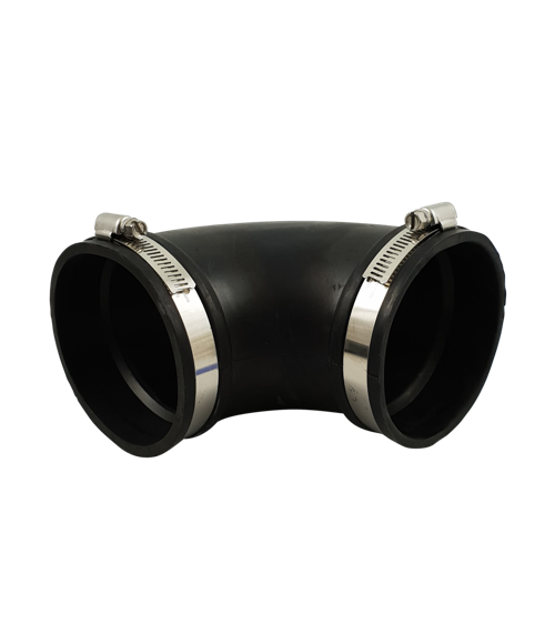 Flexibele EPDM bocht (90°) 90mm, PVC-hulpstuk bij Vijvercentrum