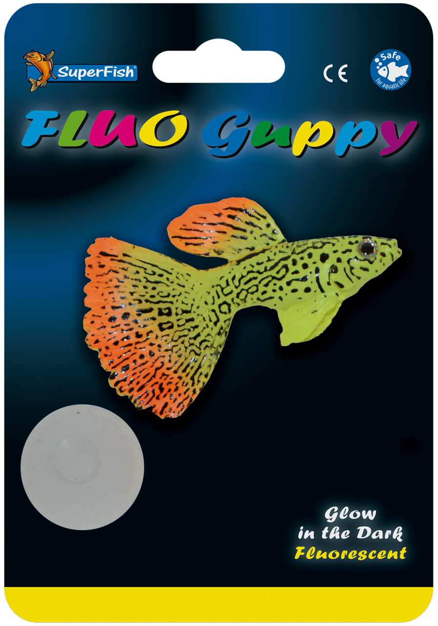 Superfish Fluo Guppy - Fluorescerende guppy aquariumdecoratie