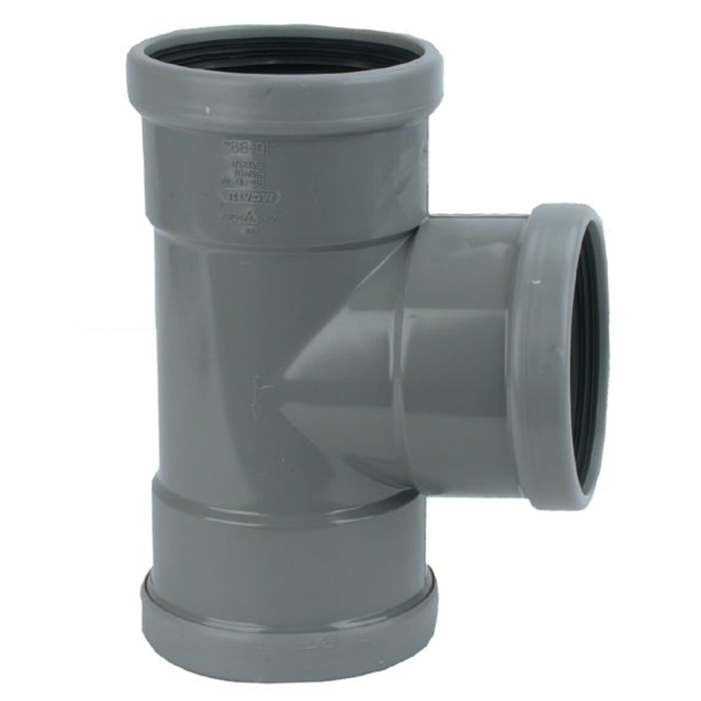 Wavin PVC T-stuk 88 graden manchet 3 x mof 125 mm
