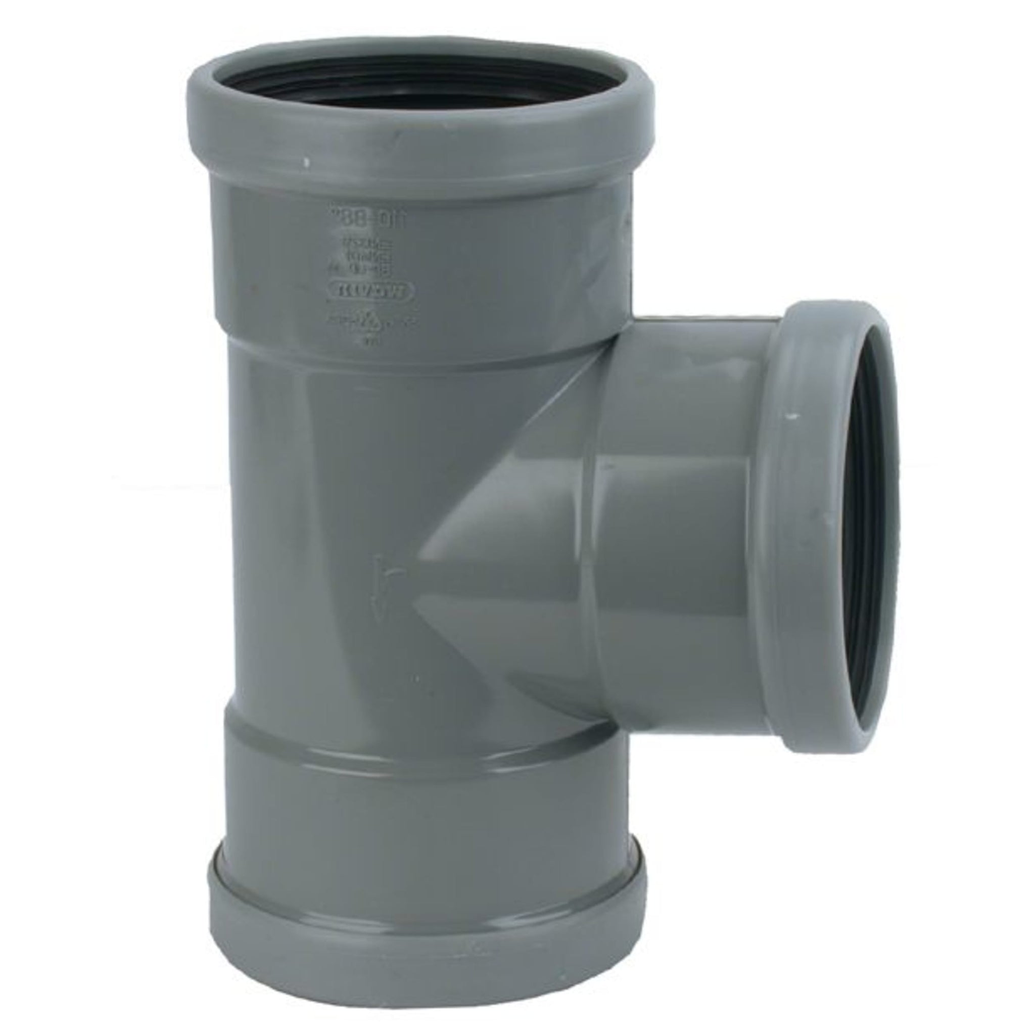 Wavin PVC T-stuk 88 graden manchet 3 x mof 125 mm
