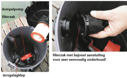 Vijverstofzuiger XL met telescoopsteel en aanzuigbuis