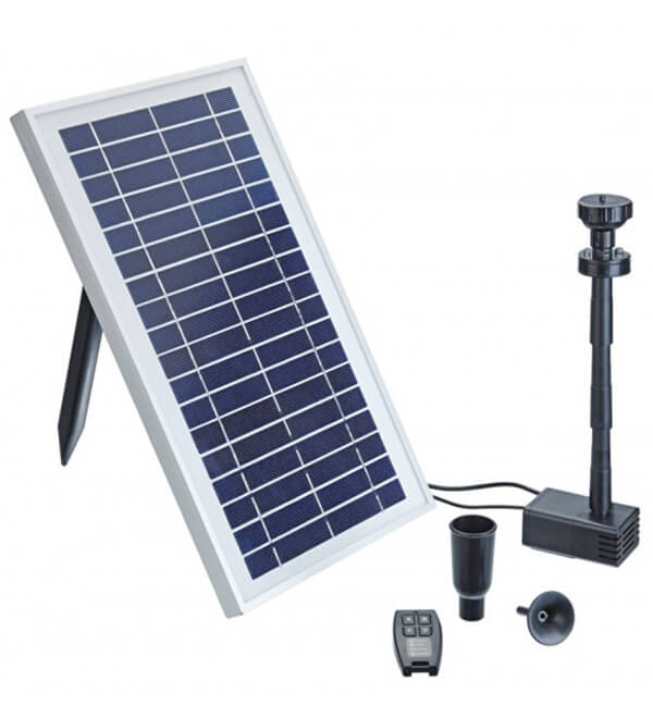 Pontec PondoSolar 600 Control - zonnefonteinpomp 600 l/u met accu en afstandsbediening