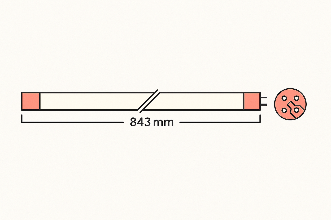 Filtreau 40 Watt - T5 - Roze fitting - lengte 843mm - UVC Long-pin Vervangingslamp - afbeelding 2