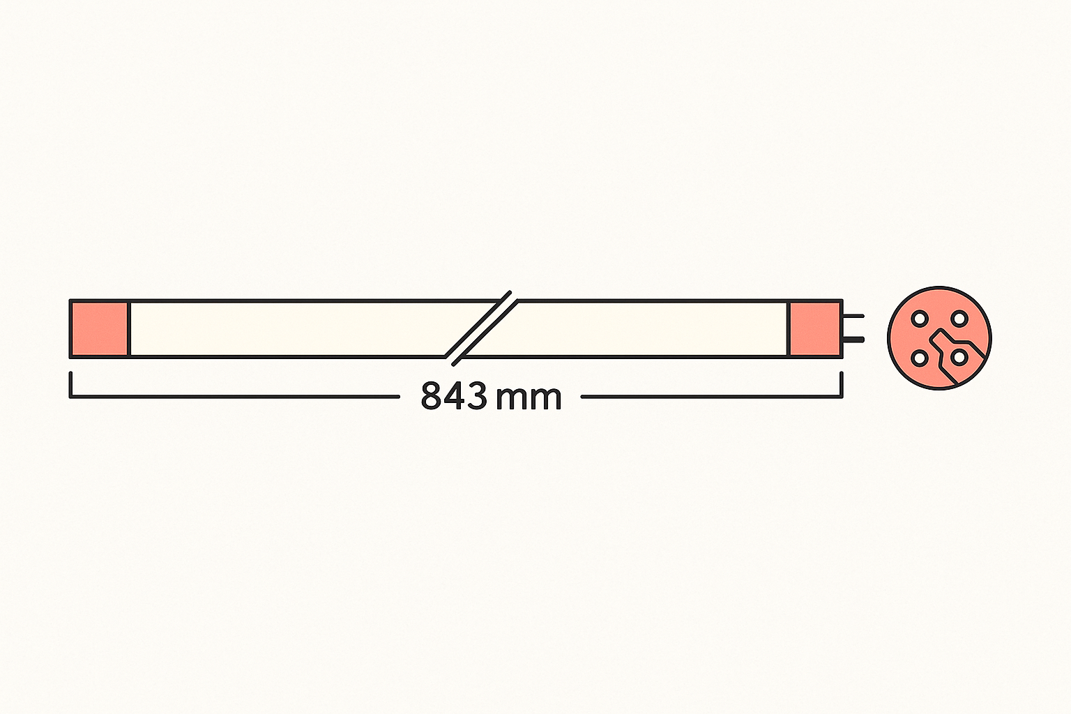 Filtreau 40 Watt - T5 - Roze fitting - lengte 843mm - UVC Long-pin Vervangingslamp - afbeelding 2