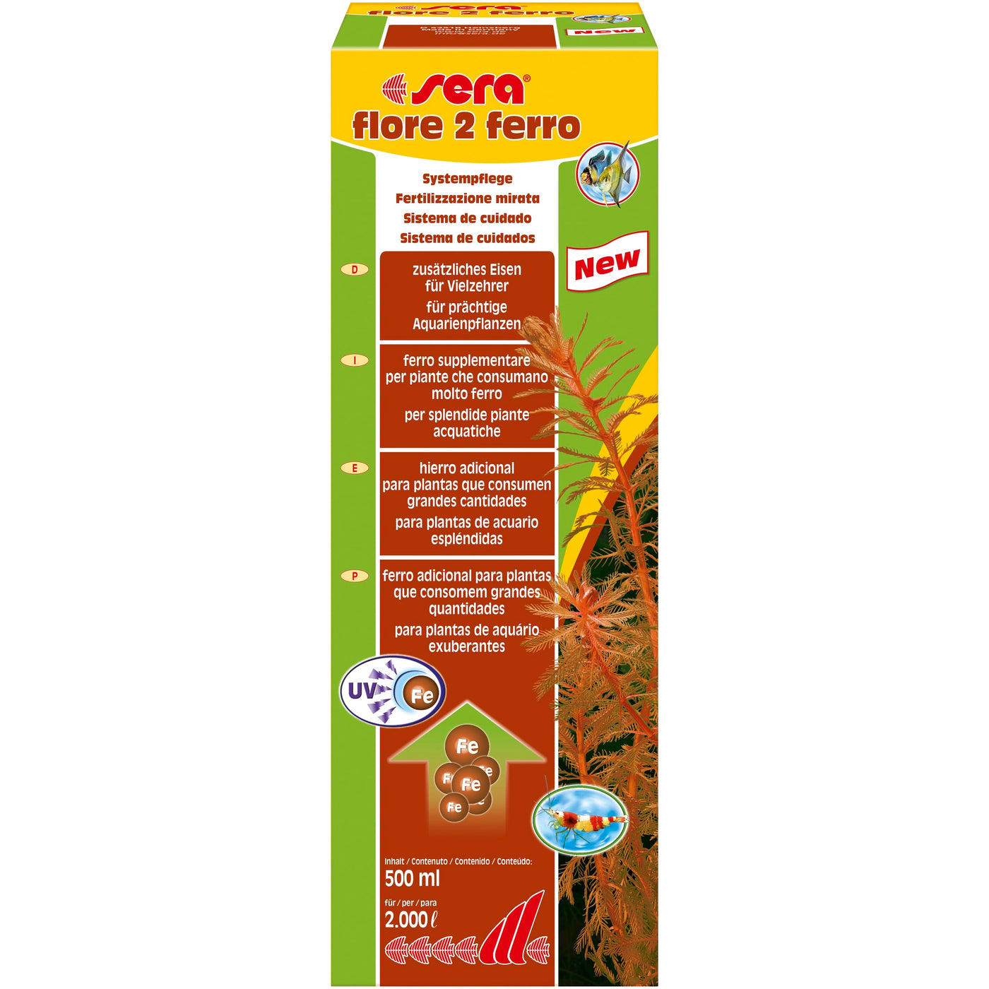 Sera flore 2 ferro 500 ml - aquarium plantenvoeding