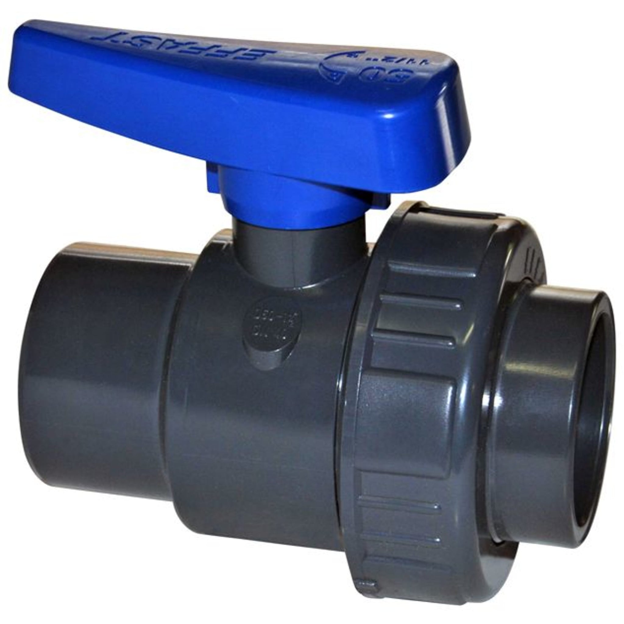 Effast Kogelkraan PVC Lijm met enkele wartel 75 mm - Afsluitkraan vijverleiding