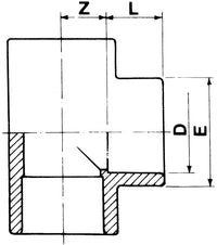 PVC T-stuk 32mm PN16, miniatuur 3