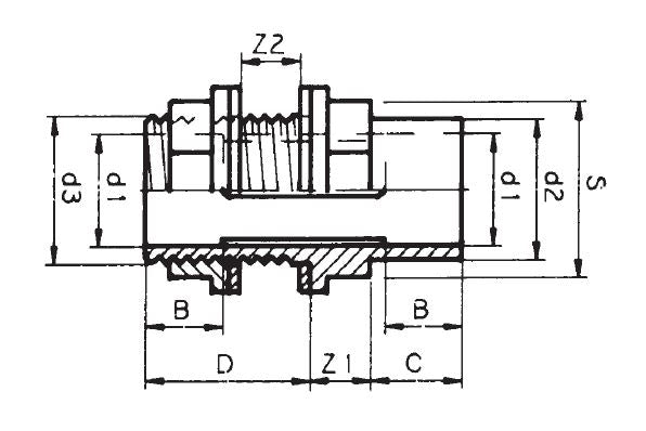 PVC tankdoorvoer 32/40 x 32mm 1¼"