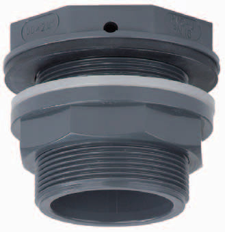 PVC tankdoorvoer 25mm met lage leegloop