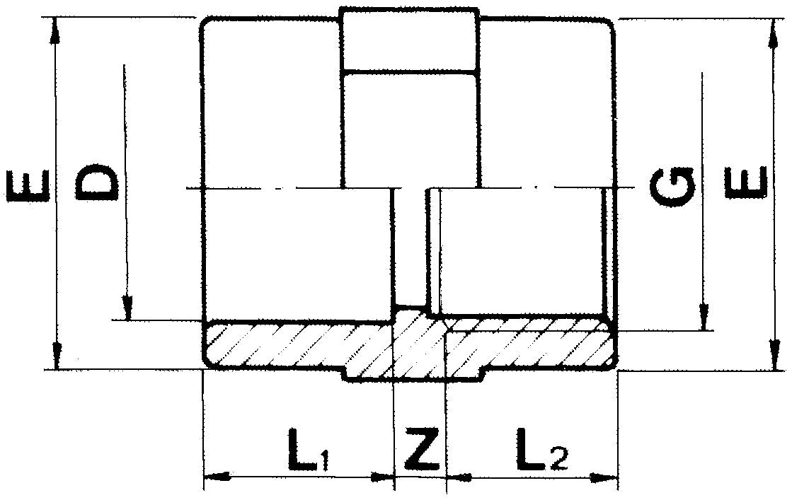 PVC schroefbus 32mm x ¾" binnendraad PN16mm