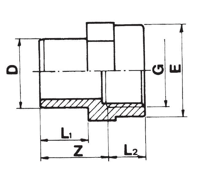 PVC inzetschroefbus Ø32mm x ¾" binnendraad PN16mm