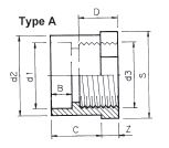 PVC lijmring 16mm x ¼" binnendraad PN16mm