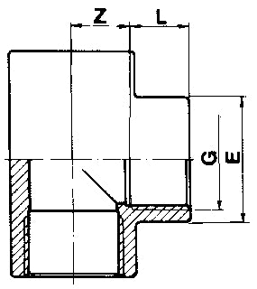 PVC T-stuk 2" binnendraad PN16