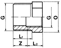 PVC verloopring 1¼" buitendraad x 1" binnendraad PN16, miniatuur 3