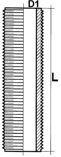 PVC draadeind 2" x 100mm PN10, miniatuur 3