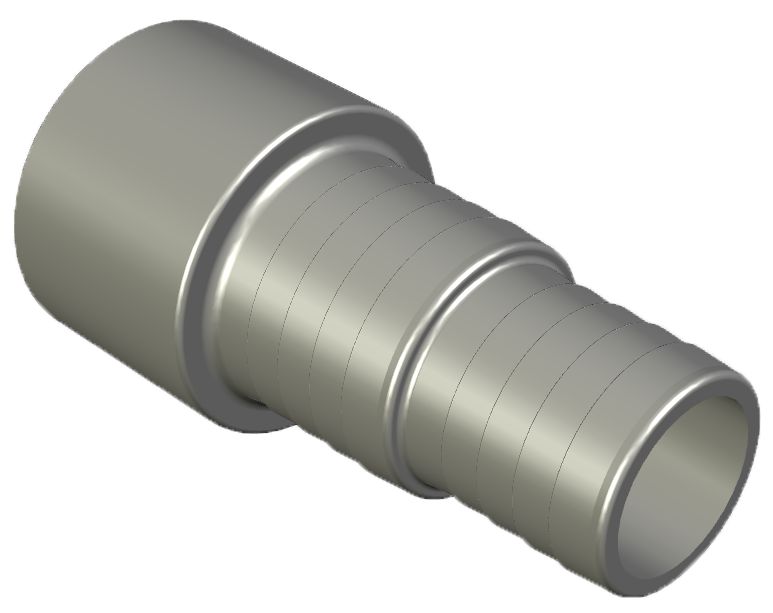 PVC Slangtule Ø50mm - 38/32mm grijs, detailaanzicht Filterpomp