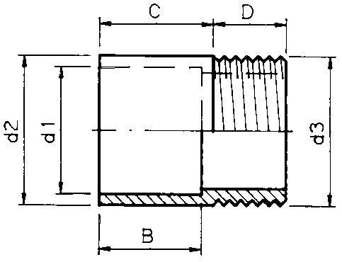 PVC puntstuk (uit buis vervaardigd) 25 x ¾" buitendraad PN16, afbeelding 3 PVC & Fittingen