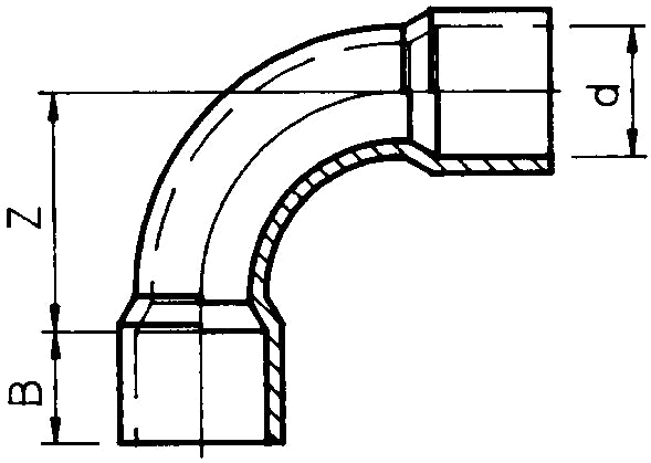PVC bocht (uit buis vervaardigd) 90° 32mm PN10