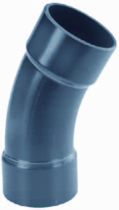PVC bocht (uit buis vervaardigd) 30° 110mm PN10