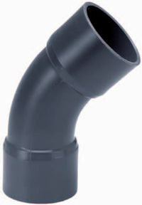 PVC bocht (uit buis vervaardigd) 45° 90mm PN10, miniatuur 2