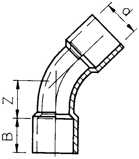 PVC bocht (uit buis vervaardigd) 45° 125mm PN12,5