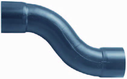 PVC S-bocht (uit buis vervaardigd) 32mm PN10, detailaanzicht PVC Hulpstuk