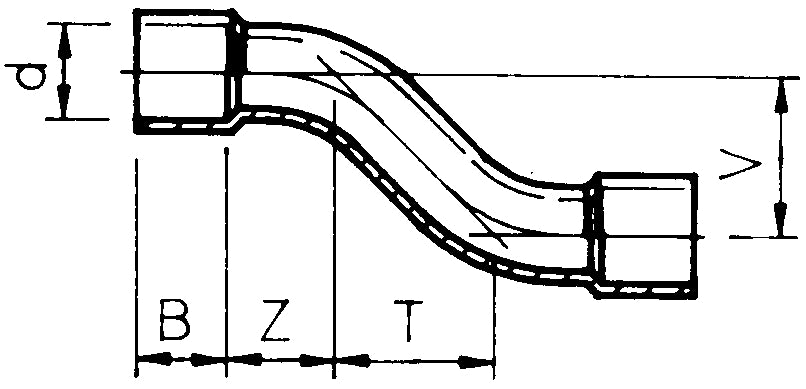 PVC S-bocht (uit buis vervaardigd) 32mm PN10
