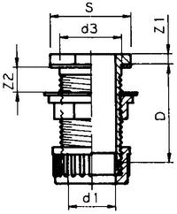 PVC doorvoerkoppeling 63mm klem x 2½" buitendraad PN10, miniatuur 3