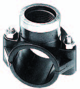 Aanboorzadel 32mm x ¾" binnendraad + RVS ring, detailaanzicht PVC Hulpstuk