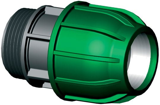 PP klemkoppeling 16mm x ½" buitendraad, detailaanzicht Slangkoppeling