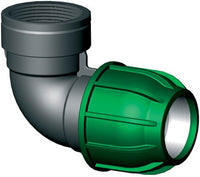PP klemkoppeling knie 90° 20mm x ¾" binnendraad, miniatuur 2