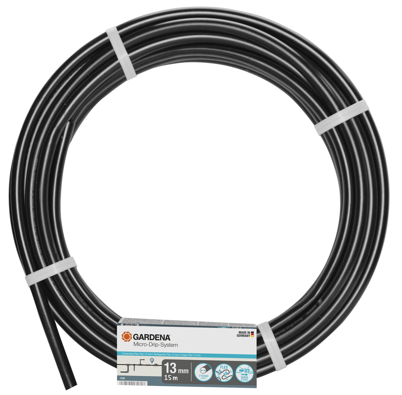 Gardena Micro-Drip-System hose coil, 13mm diameter, 15m length.