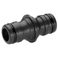 Front view of a hose connector with double-ended design., miniatuur 1
