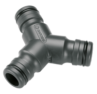 Front view of a Gardena hose connector with three outlets., miniatuur 1