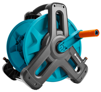 Front view of a Gardena hose reel with a crank handle., miniatuur 2